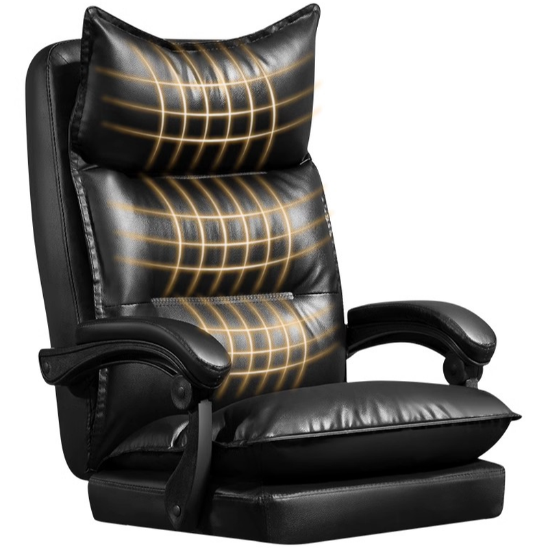 Office Chairs in Hideskin Scarlet/Lemon Colour/Dark Brown with Armrest, Roller Wheels, Leg Rest, Tilt Available, and Adjustable Back Angle