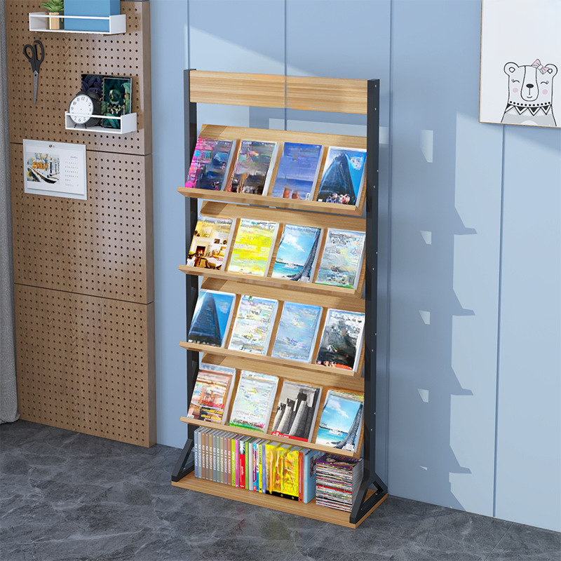 Unfinished Colour Casual Magazine Stand with Manufactured Wood, 15 in & Above Length, 10 in & Above Height, Shelves, and Unattached Design