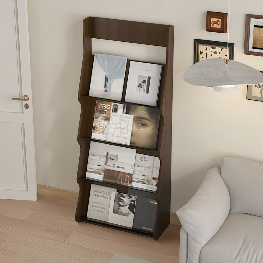 Casual Wood Magazine Stand with Shelves, 15 in & Above Length, 10 in & Above Height, Freestanding