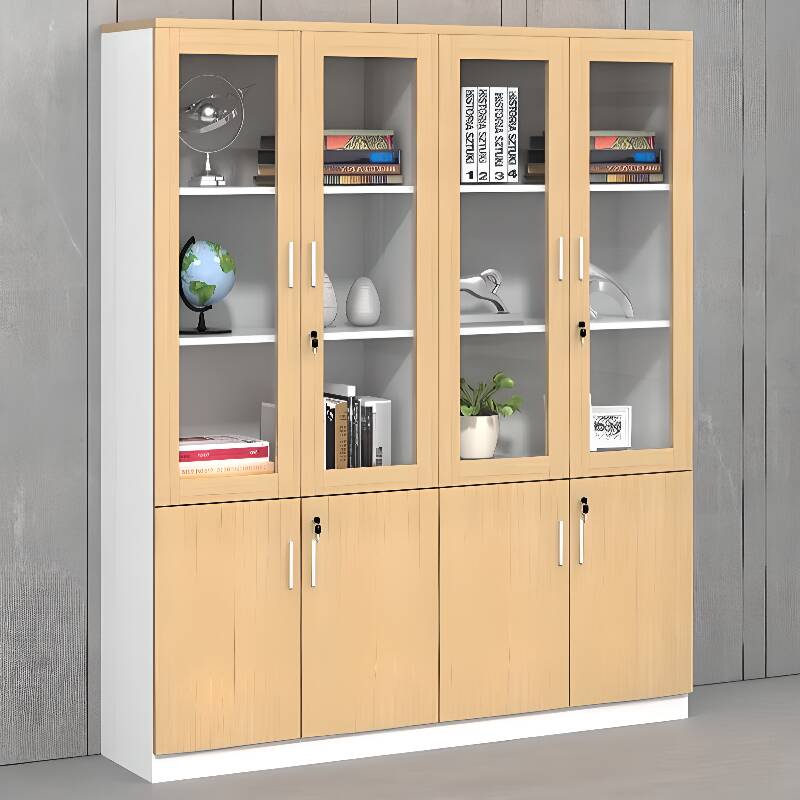 Art Deco Manufactured Wood Office Storage Furniture, Warp-proof with Shelves and Locking Door, Available in 4-Wide Compartments