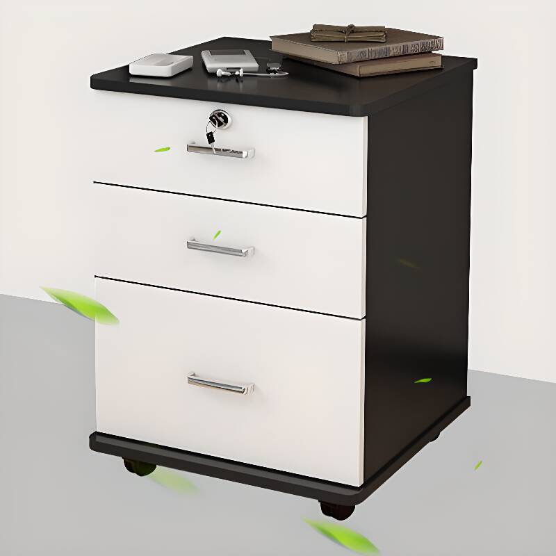 Art Deco Manufactured Wood Base Cabinet with Roller Wheels and Stockroom Storage in 1-Wide Compartment