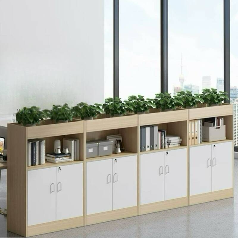Modern Water-resistant 1-Wide Timber Supplies Cabinet/Base Cabinet with Shelving, Cupboard, Planter and Locking Door