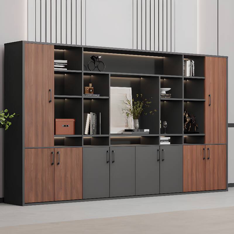 Dove Grey 5-Wide or more/4-Wide/1-Wide Supplies Storage Cabinet with Armoire in a Modern Style