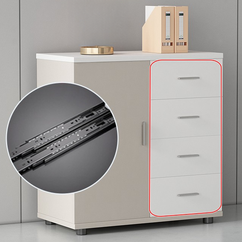 3-Wide/2-Wide/1-Wide White Fade-proof Office Cabinet with Shelf Unit, 4 Doors/2 Doors/1 Door and 4 Legs, Drawers Included/Not Included