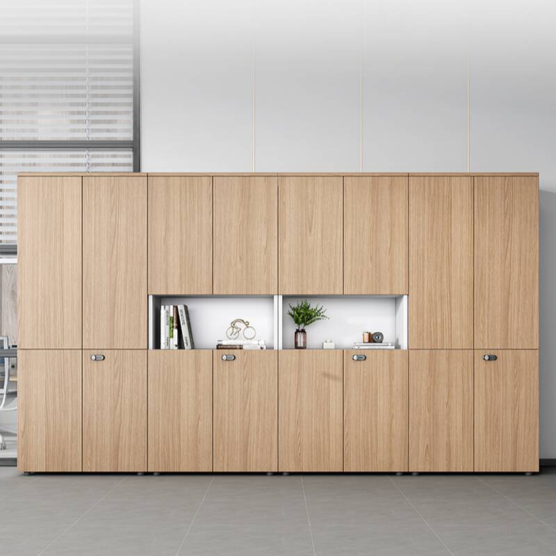 Natural Finish Office Console Cabinet with Fade-proof Durability and 1-Wide Compartment