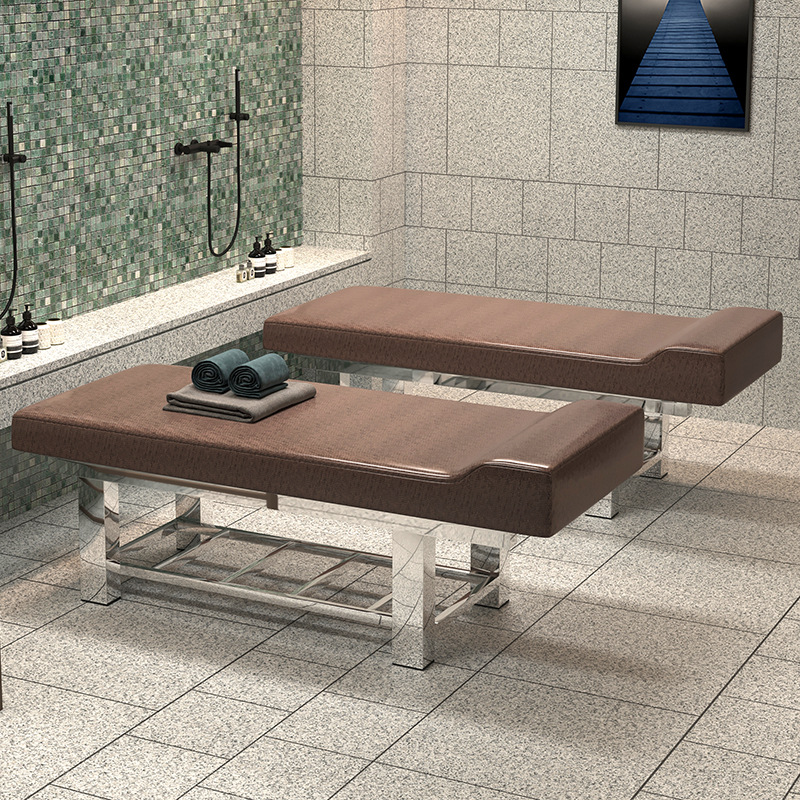 Fixed Height Stainless Steel Rectangular Massage Bed with Trestle Base