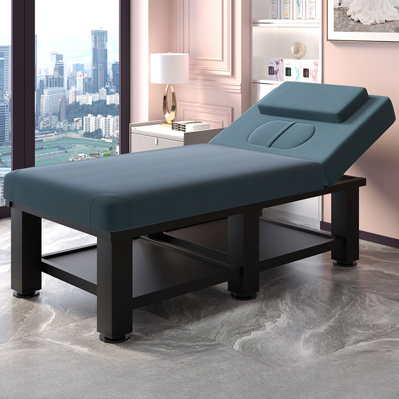 Massage Bed with Alloy Base, Rectangular Top, and Trestle Base