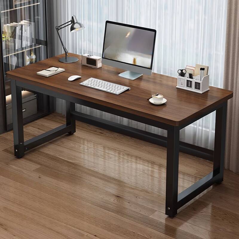 Minimalist Rectangle Timber Writing Table in Vermilion/Auburn/Natural Finish