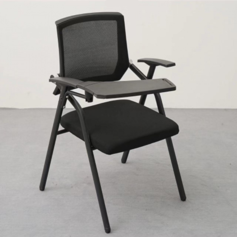 Minimalist Ergonomic Ink/Grey/Amber Colour Upholstered Chair With Desk Attached/Office Furniture with Arms