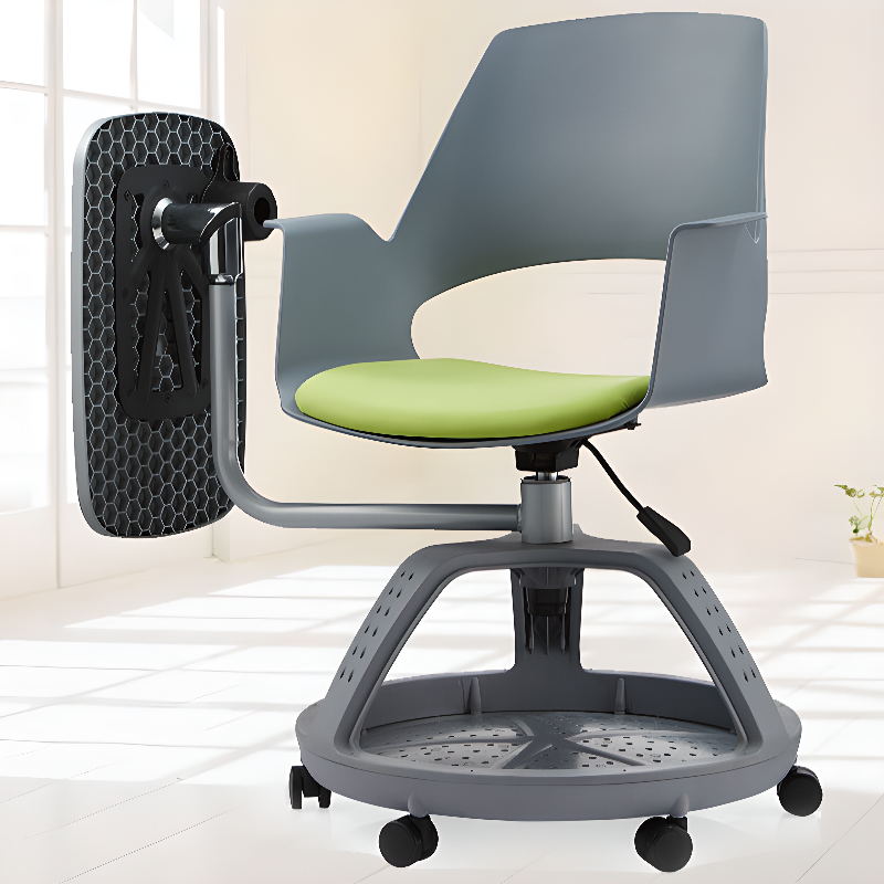 Simple Synthetic/Upholstered Office Chairs in Light Gray/Turquoise/Citrus Colour with Armrest and Portable Wheels