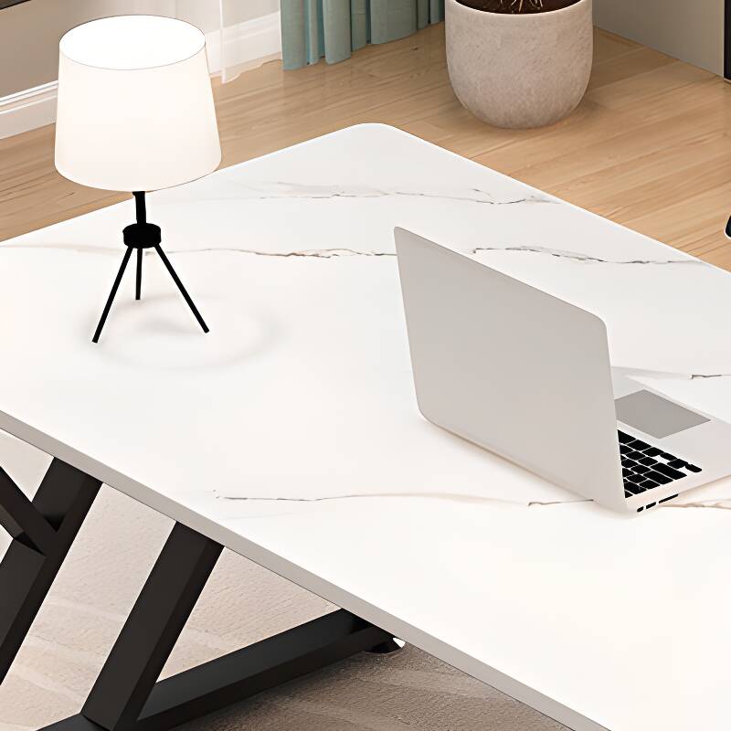Trendy Rectangular Stone Writing Table