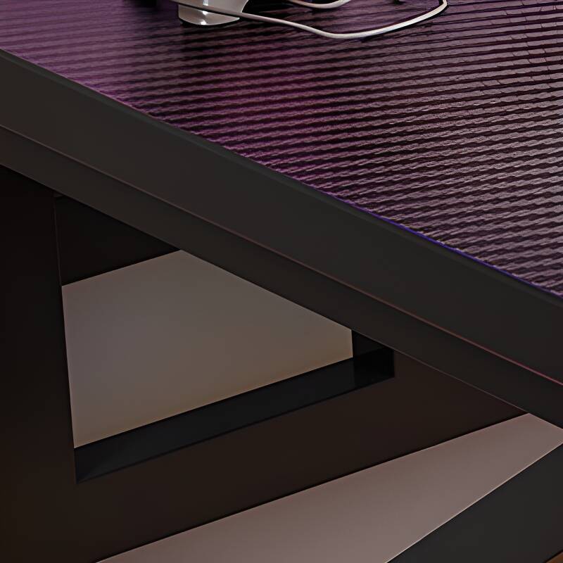 Trendy Rectangular Laminate Office Computer Desk with Organized Wiring System