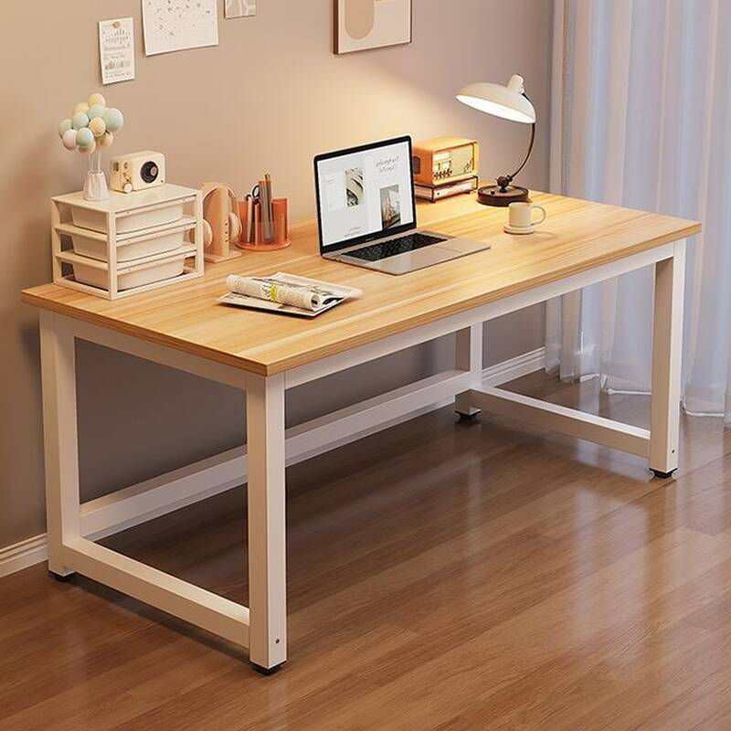 Trendy Rectangular Laminate Writing Table in Midnight Black/Chalk/Unfinished Colour