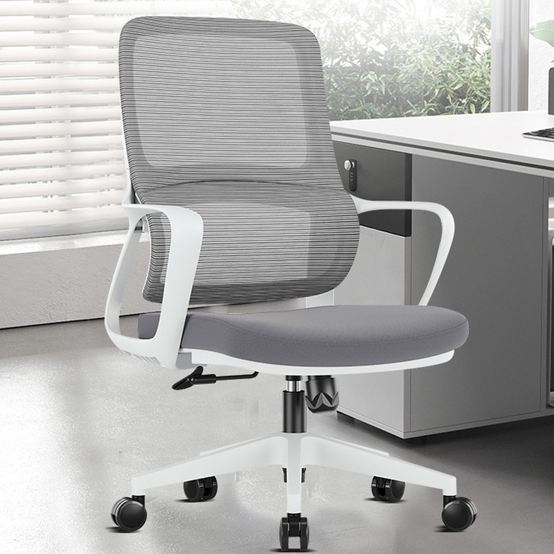 Upholstered Office Chairs in Midnight Black/Light Gray with Armrest, Portable Wheels, Ergonomic Design, Lumbar Support, and Tilt Available