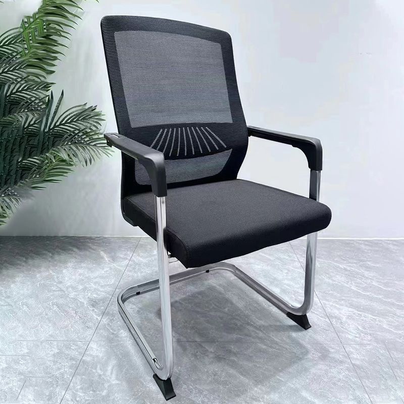 Simple Ergonomic Office Chairs with Midnight Black/Dove Grey Upholstered Armrest and Lumbar Support