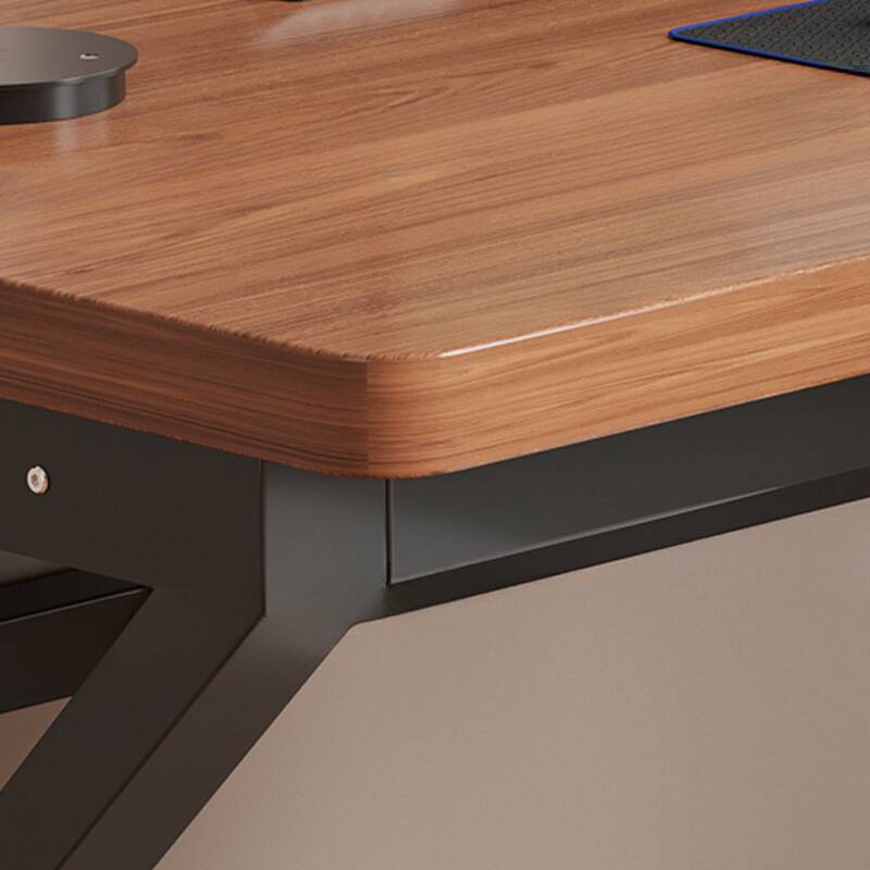 Modern Rectangular Gray/Chalk/Unfinished Colour Manufactured Wood Office Computer Desk with Cable Management