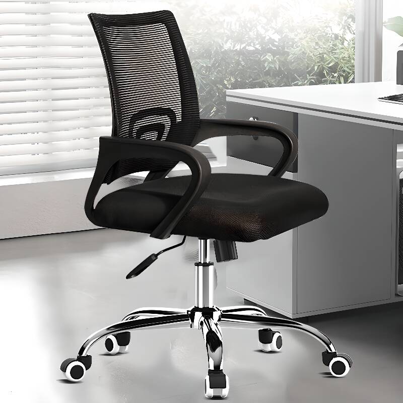 Office Chairs in Midnight Black Upholstered with Armrest, Portable, Ergonomic Design, Lumbar Support, and Tilt Available