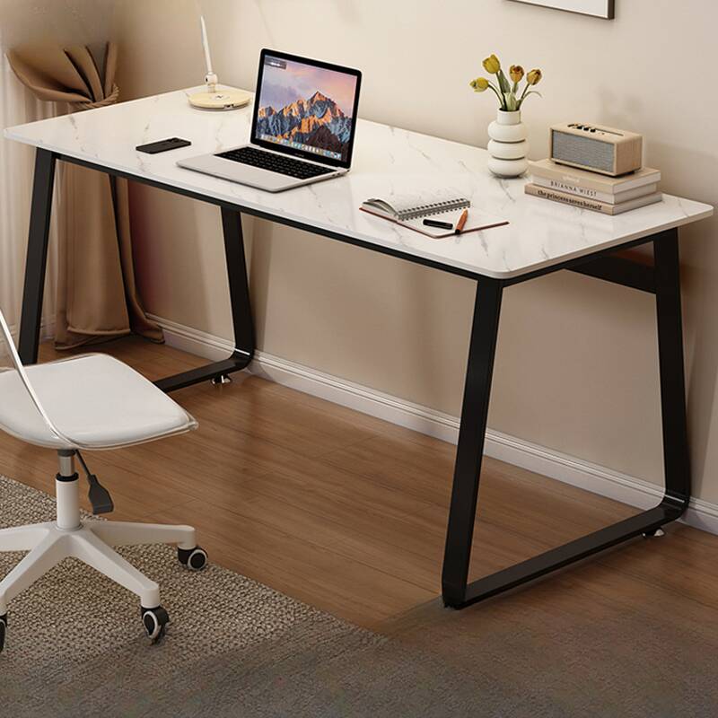 Modern Simple Style Rectangular Stone Grey/Chalk Writing Desk