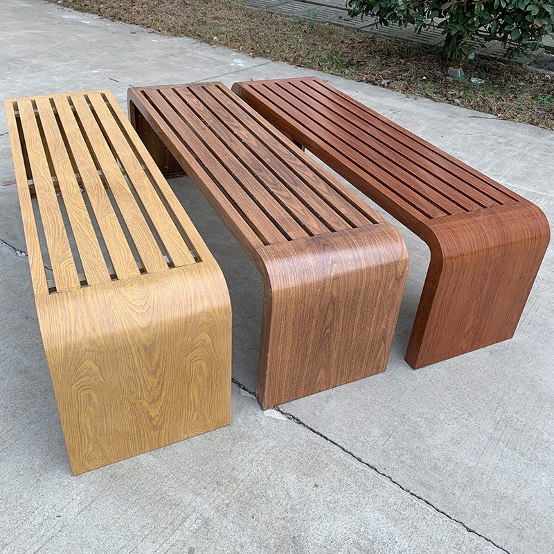 Simple Picnic Bench with Alloy Frame in Light Brown/Natural