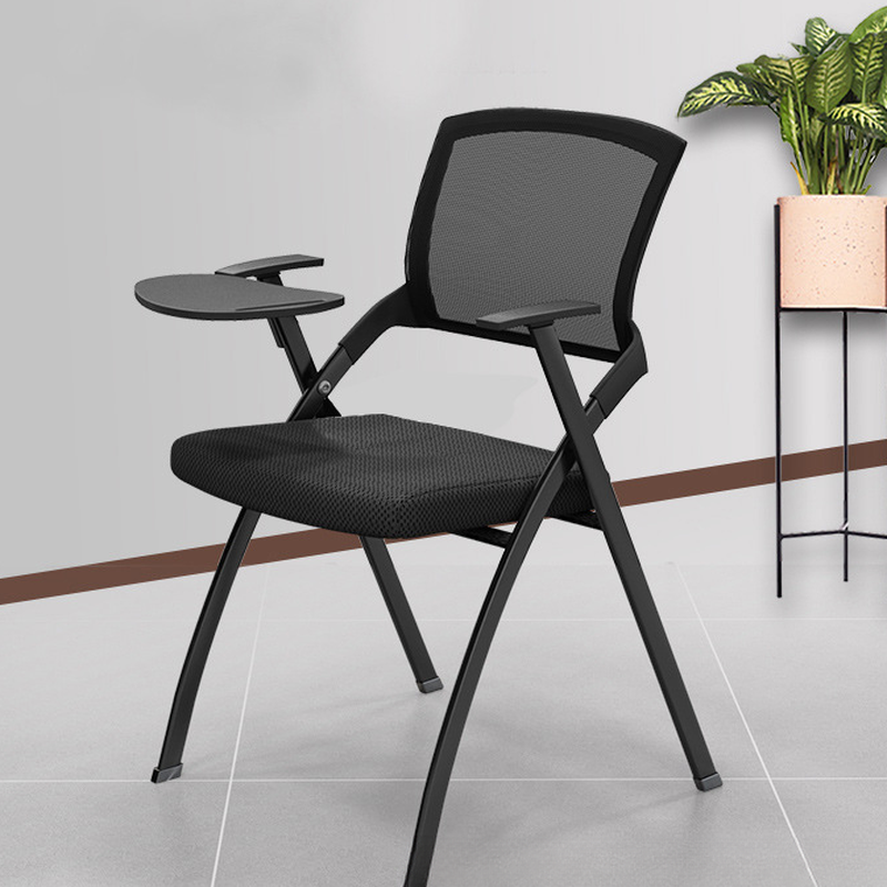Simple Midnight Black Upholstered Ergonomic Office Chairs with Armrest