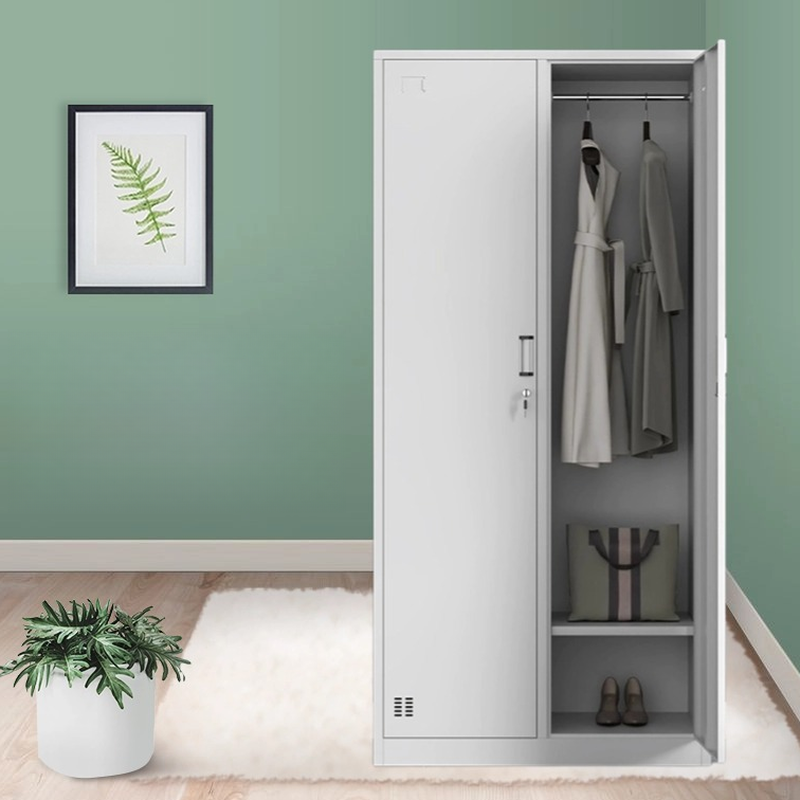Steel Gray 2-layer/4-layer 2-Wide/3-Wide Gym & Locker Room Lockers with Key & Louvered Doors, Eight Compartments/6 Compartments/Four Compartments