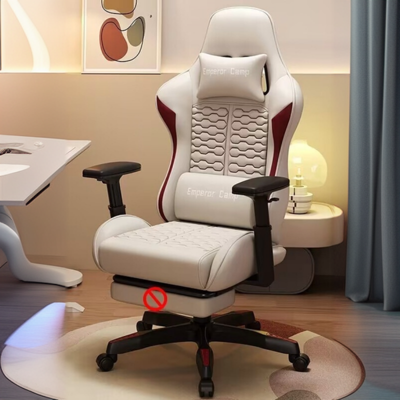 Midnight Black/Dark Gray Nylon Frame Study Chair with Pillow, Lumbar Support, Armrests, and Headrest