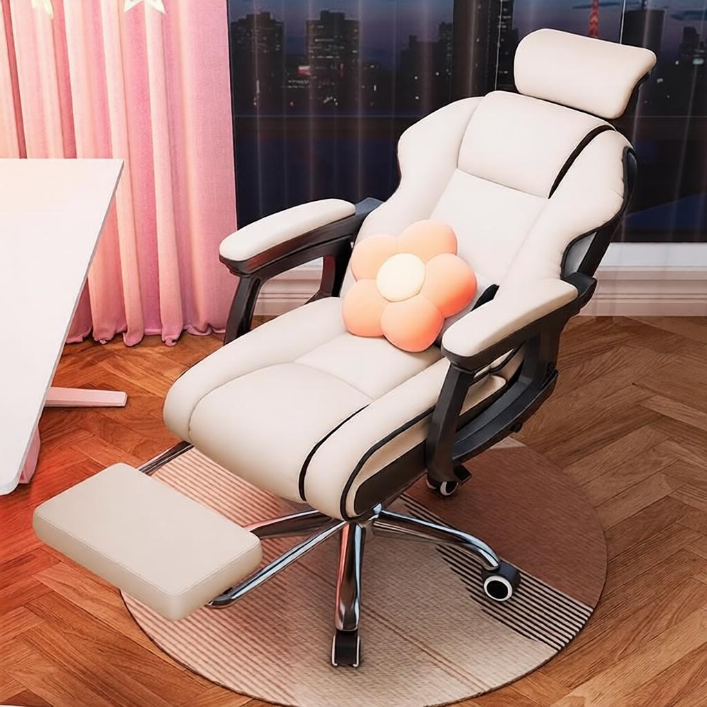 Studio Chairs in Carnation/Butter Colour/Sepia with Portable Steel Frame, Foot Platform, Lumbar Support, Adjustable Back Angle, and Headrest