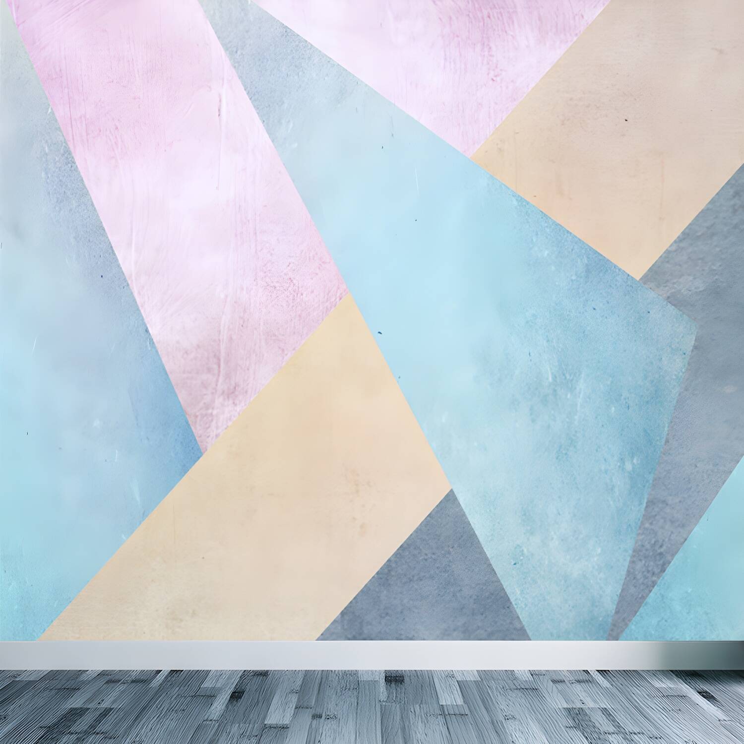 Stacked Triangle Pattern Wall Mural Contemporary Non-Woven Material Wall Covering