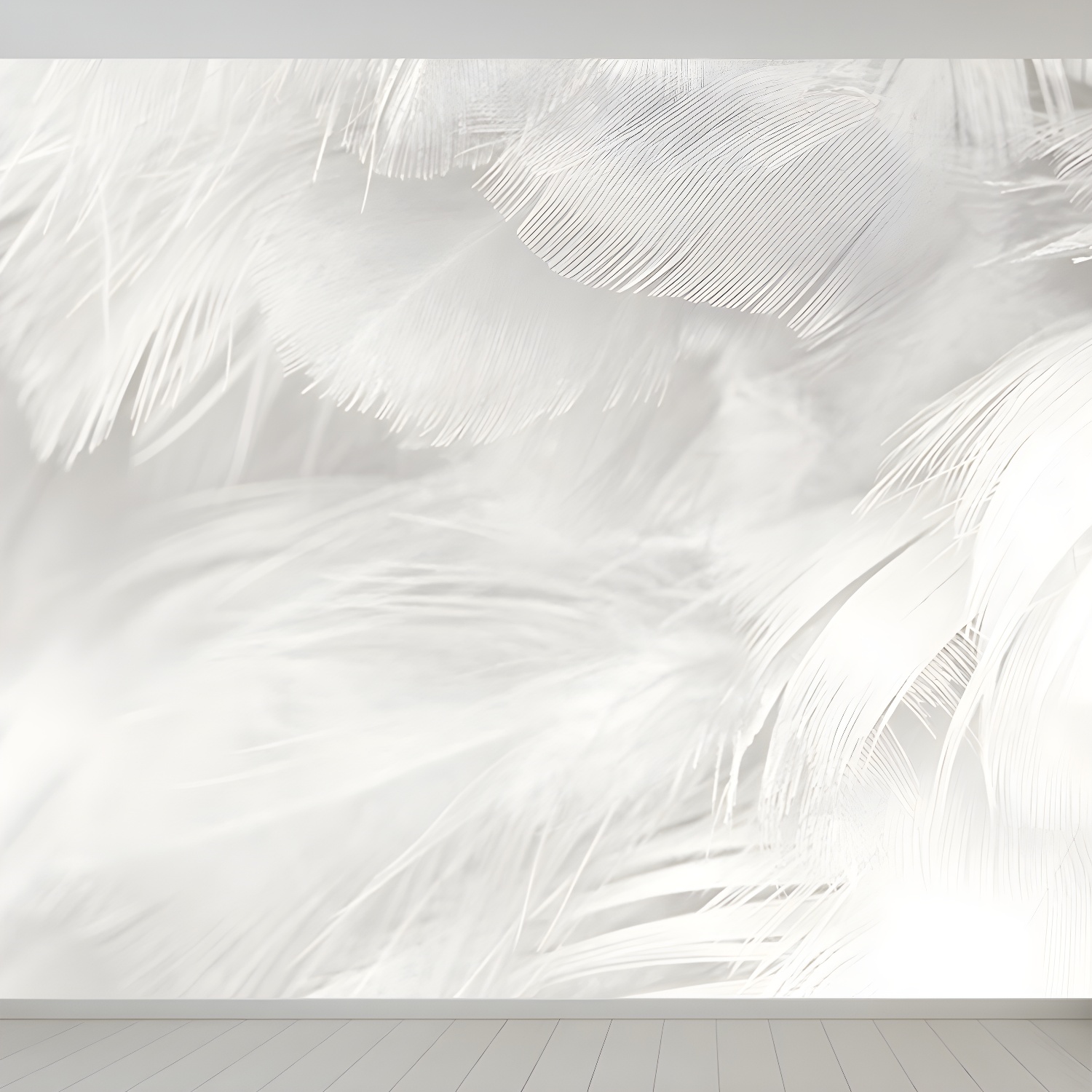 Bird Feather Mural Wallpaper Modern Decorative Kitchen Wall Art, Custom Size Available