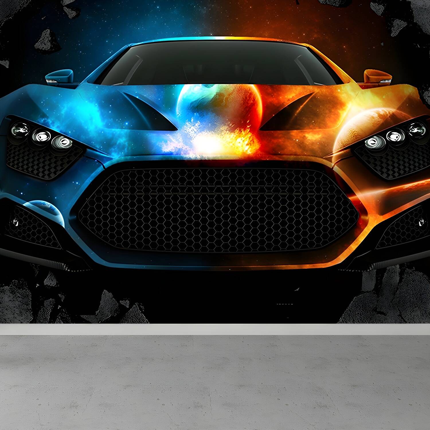 Light Colour Car Mural Wallpaper for Decoration Industrial Living Room Wall Covering