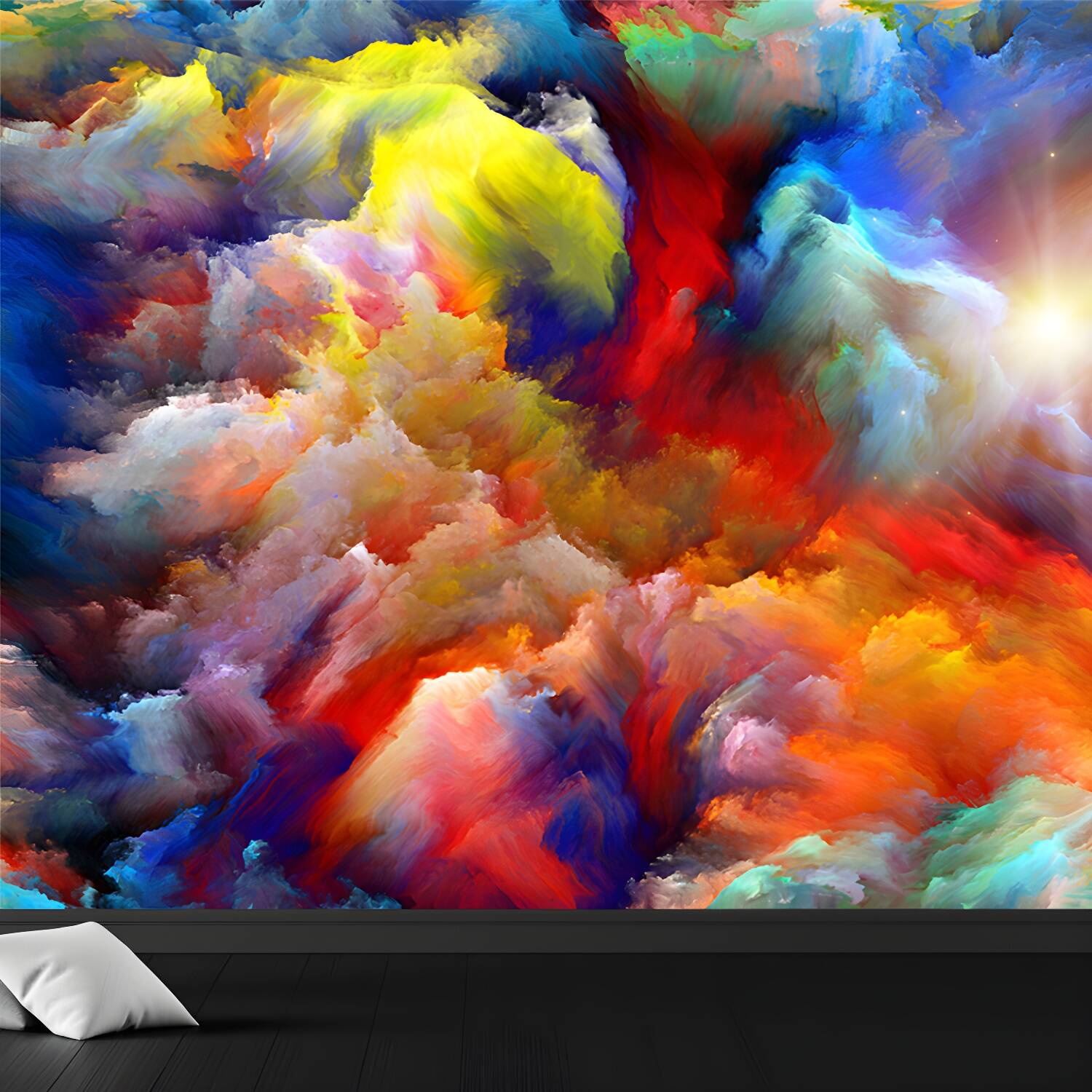 Splendid Clouds Mural Wallpaper for Bedroom Nature Scenery Wall Art, Made to Measure