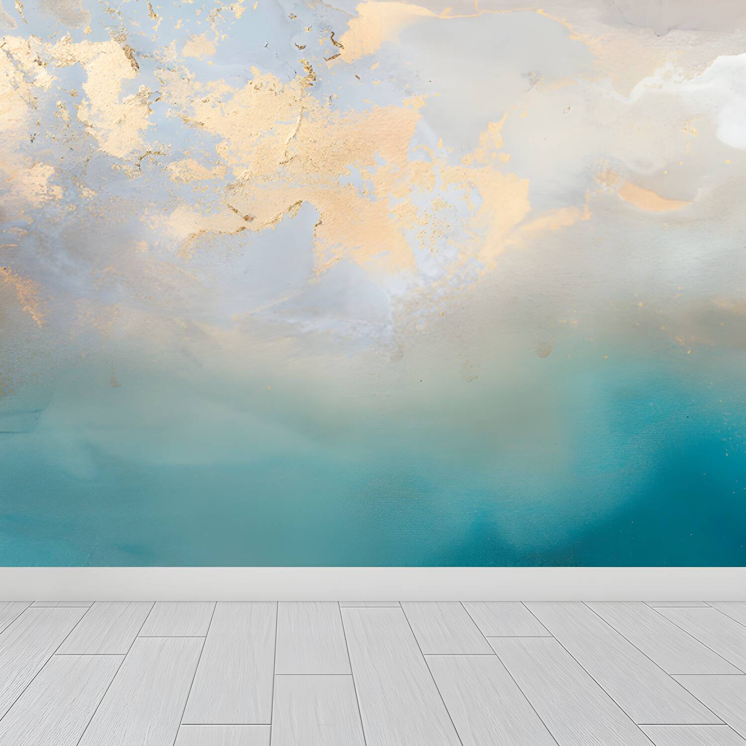Blue Clouds Wallpaper Mural Scenery Modern Waterproof Wall Decor for Living Room