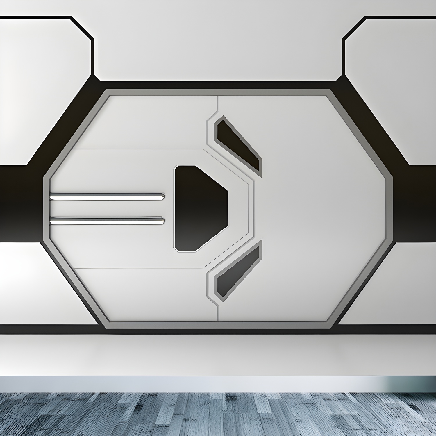 Sci-Fi Spaceship Interior Mural Non-Woven Waterproof Bright Colour Wall Covering for Room