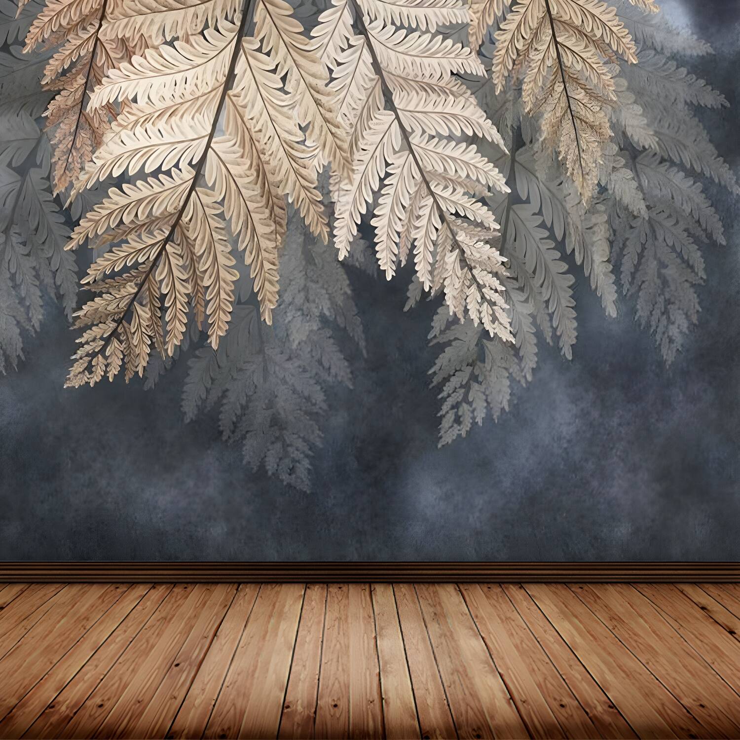 Extra Large Botanical Mural Light Colour Non-Woven Wall Art for Indoor Decor, Customised