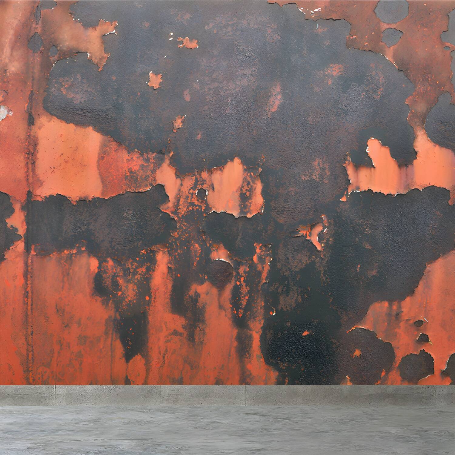 Industrial Rusted Wallpaper Mural Non-Woven Fabric Waterproof Dark Colour Wall Art