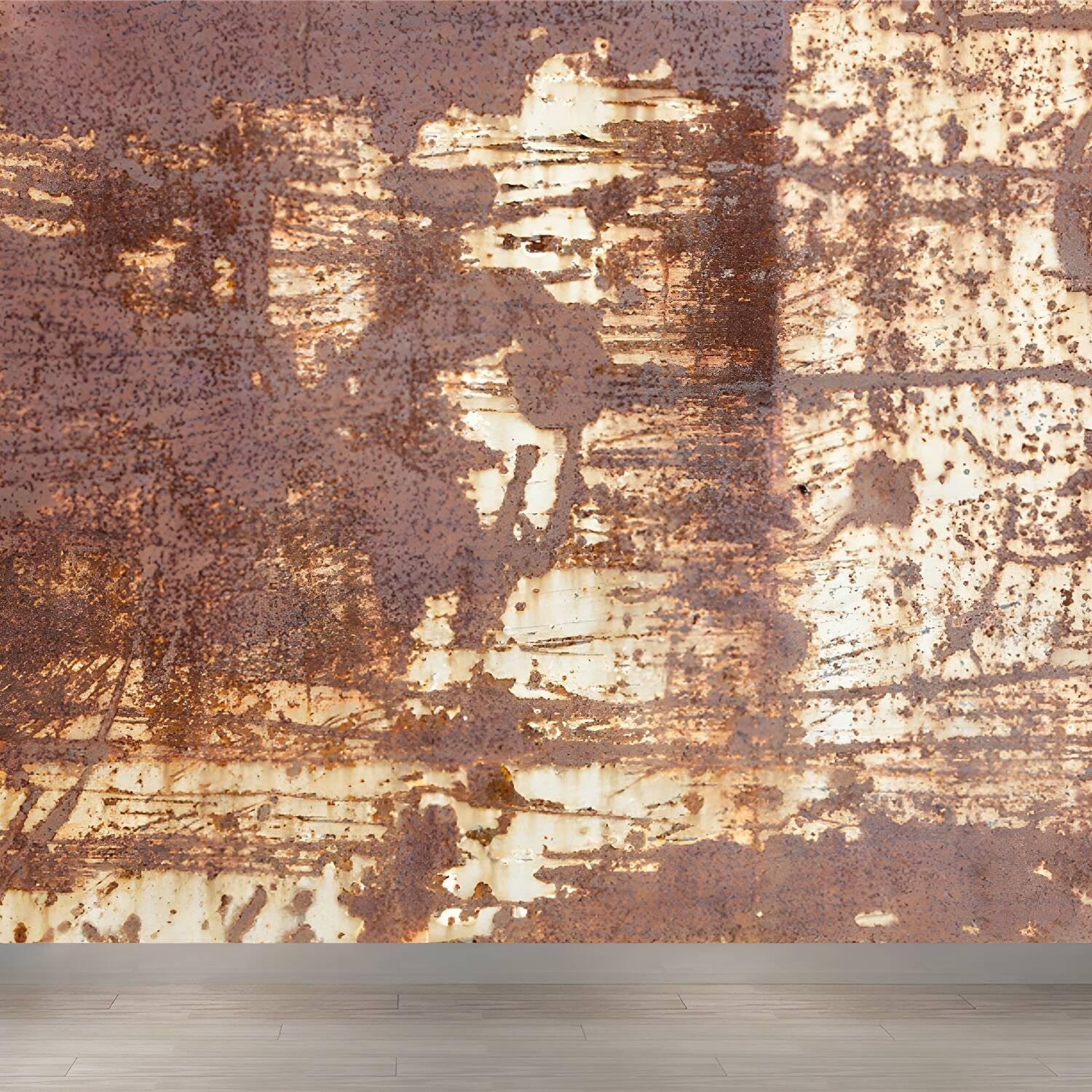 Cyberpunk Rust Look Wallpaper Mural Dark Colour Living Room Wall Art, Made to Measure
