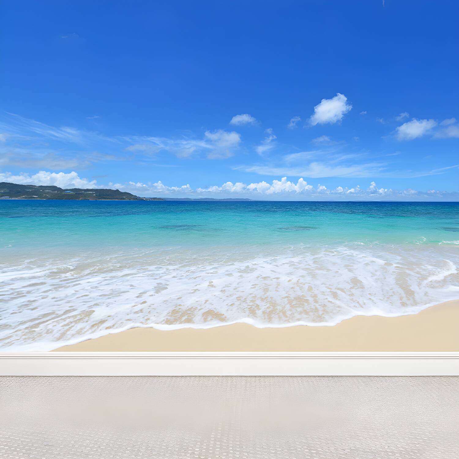 Sea Mural Wallpaper Modernist Tranquil Nature Scenery Wall Covering in Light Colour
