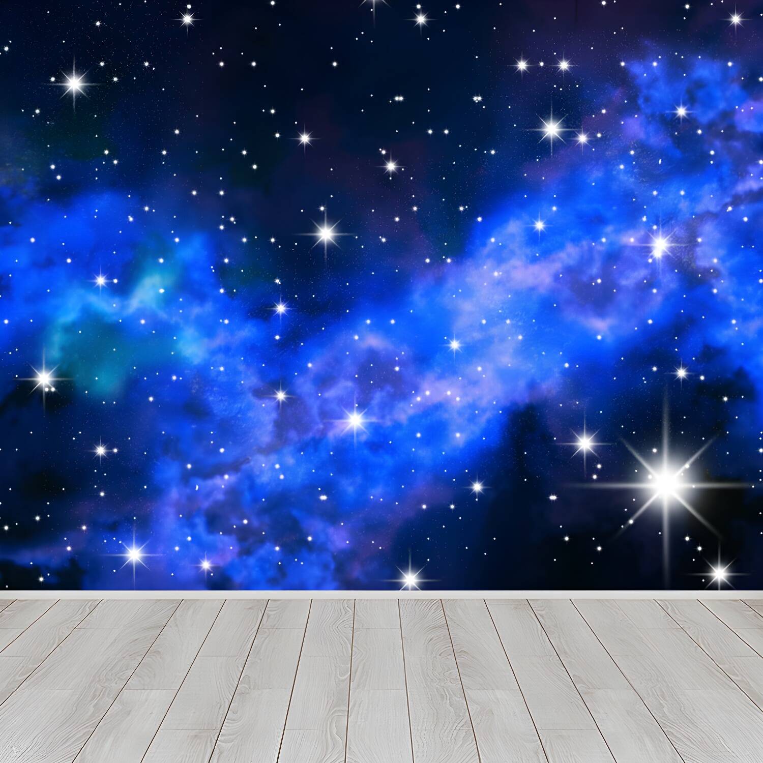 Full Size Stars Wall Mural Decal Modern Dreamy Universe Wall Decor in Dark Colour