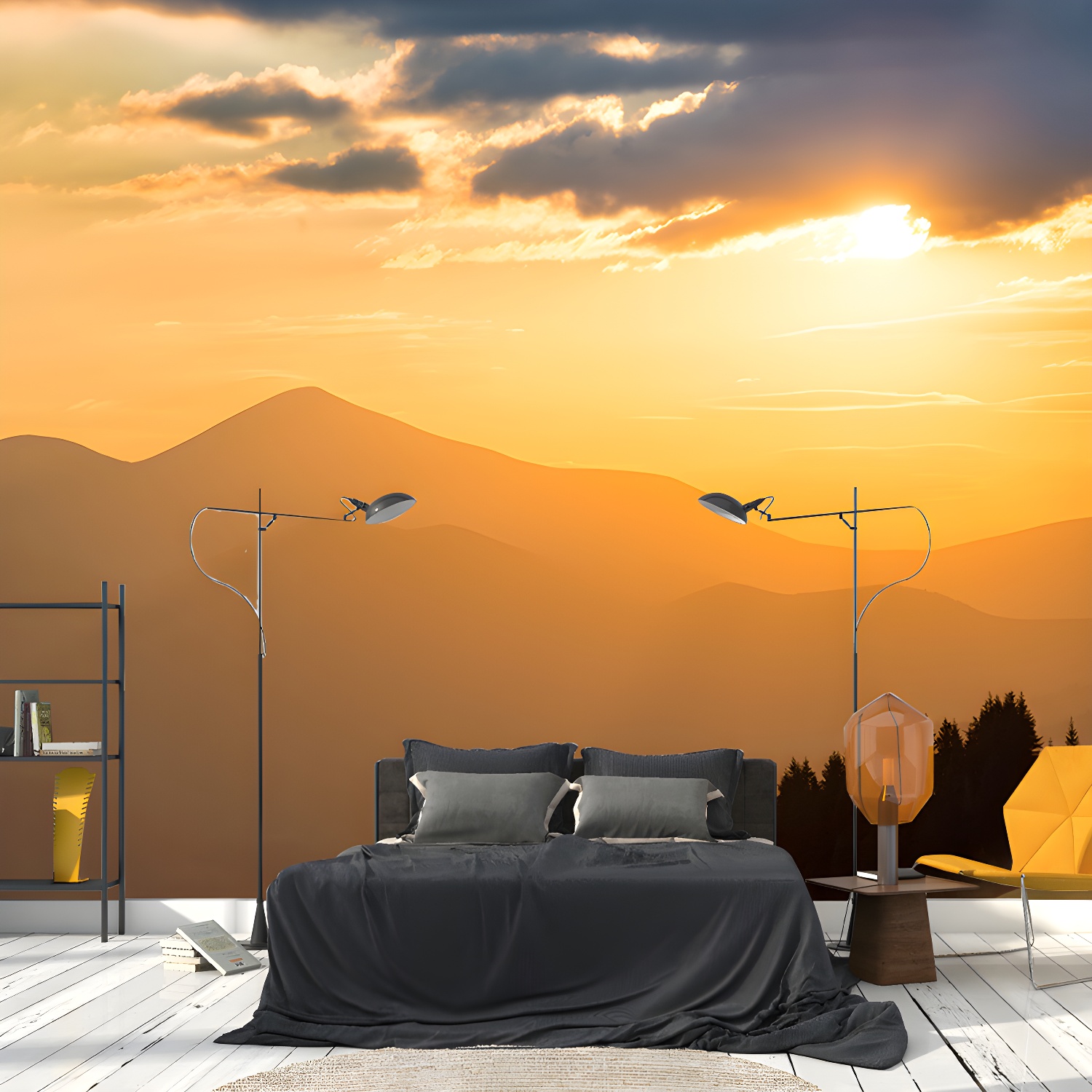 Big Mountain Landscape Wallpaper Mural Waterproofing Modern Living Room Wall Art