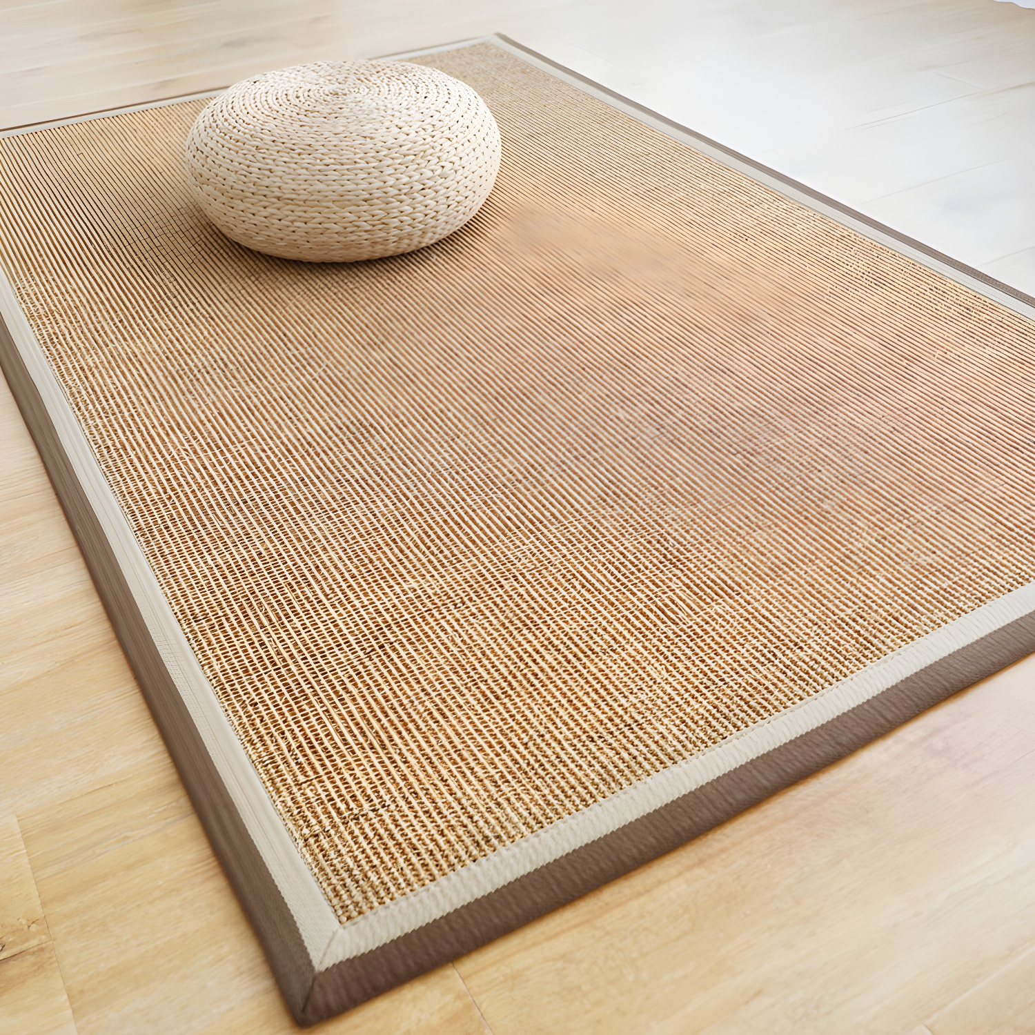 Natural Plain Rug Multicolour Farmhouse Rug Sisal Pet Friendly Machine Washable Anti-Slip Backing Carpet for Home