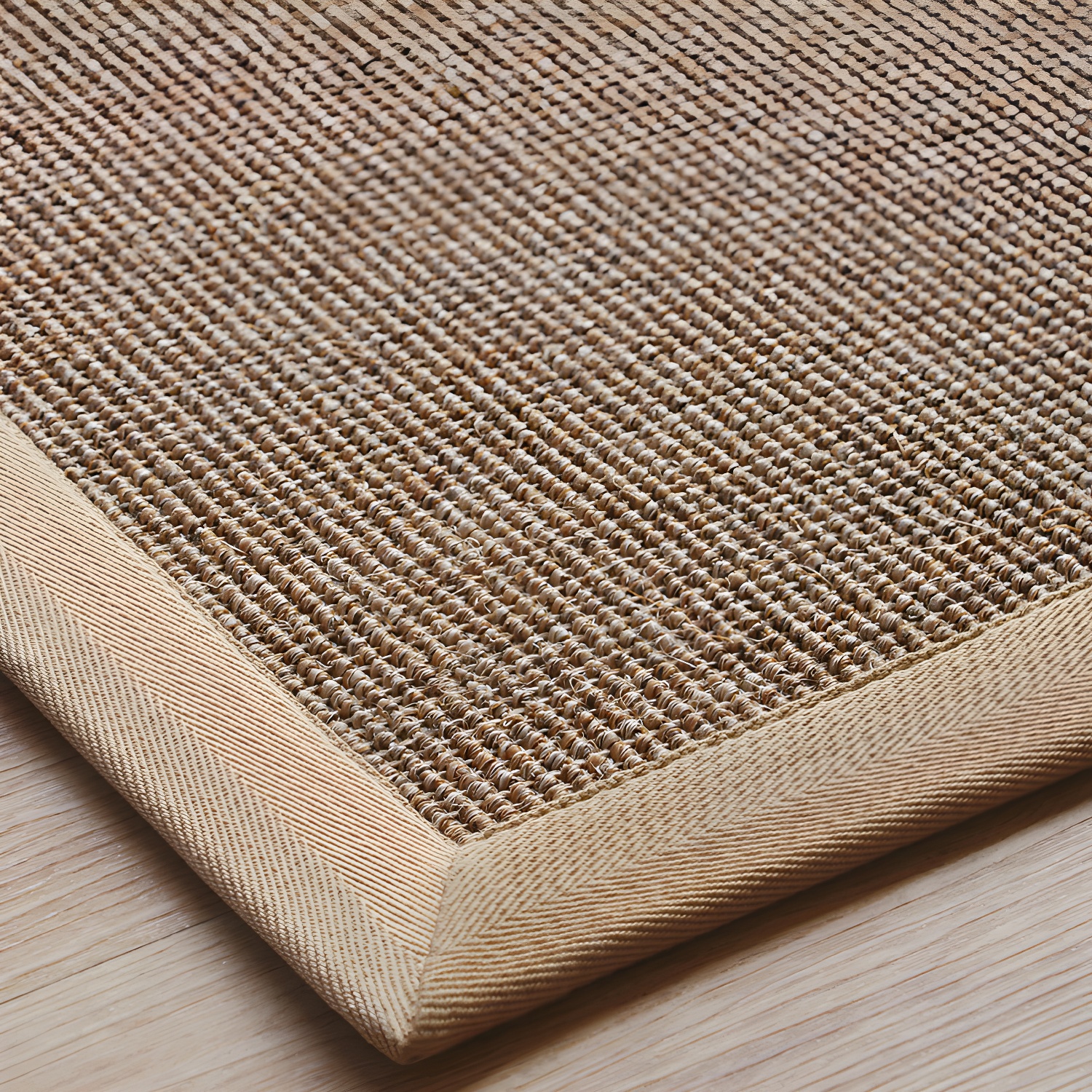 Beige Rustic Rug Sisal Solid Colour Rug Washable Non-Slip Pet Friendly Rug for Bedroom