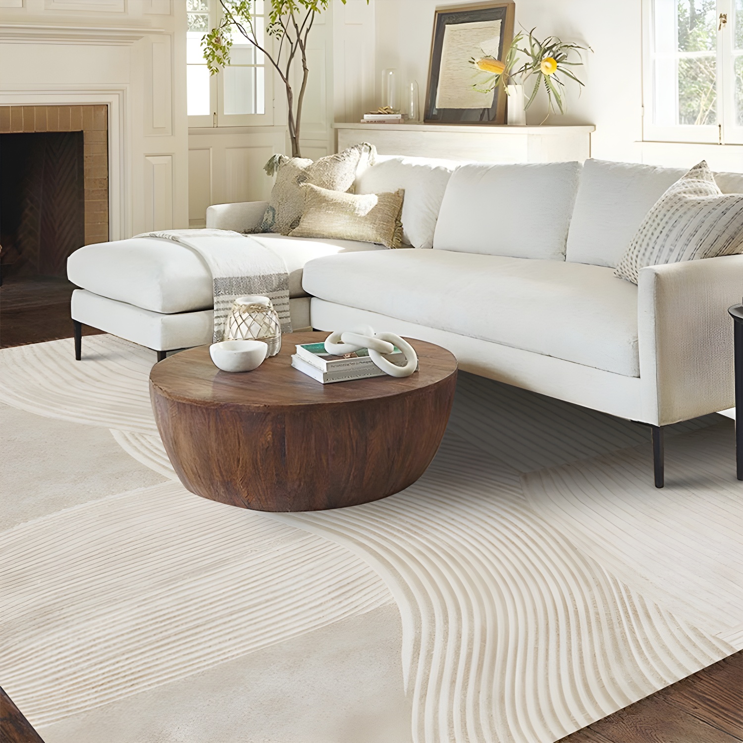 Minimalist Decoration Rug Multi Colour Striped Area Rug Synthetics Pet Friendly Easy Care Carpet