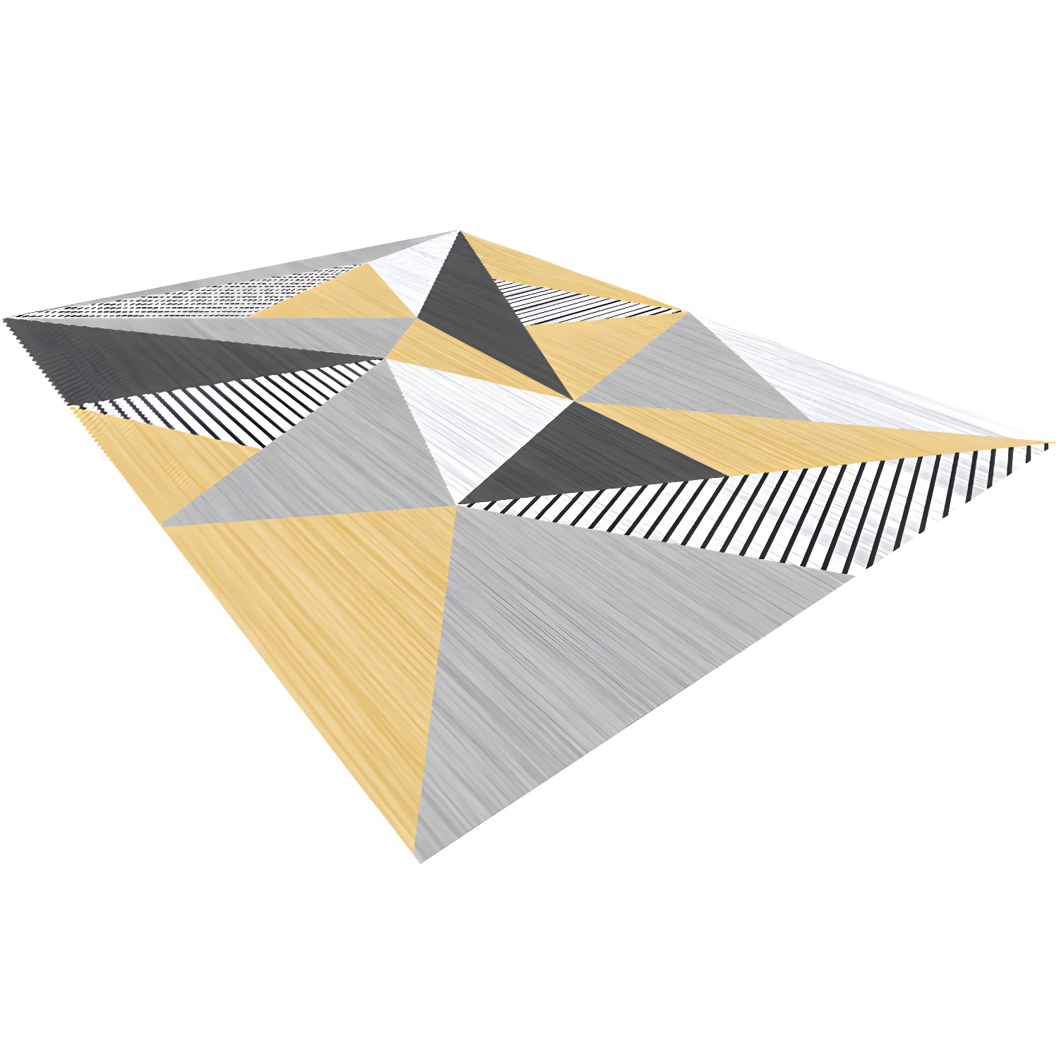Modern 3D Geometric Print Rug Multi Coloured Polyester Rug Stain Resistant Anti-Slip Backing Pet Friendly Carpet for Living Room
