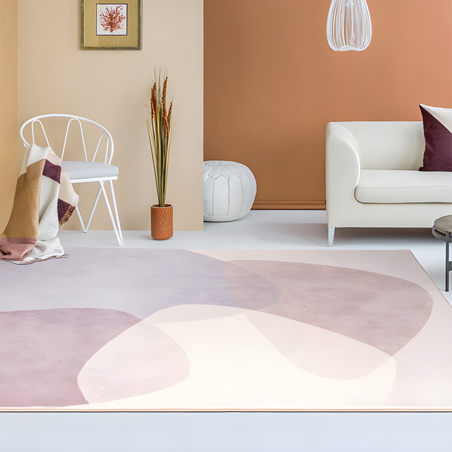 Simple Colourblock Rug Multi-Coloured Synthetics Carpet Non-Slip Backing Easy Care Pet Friendly Indoor Rug for Home