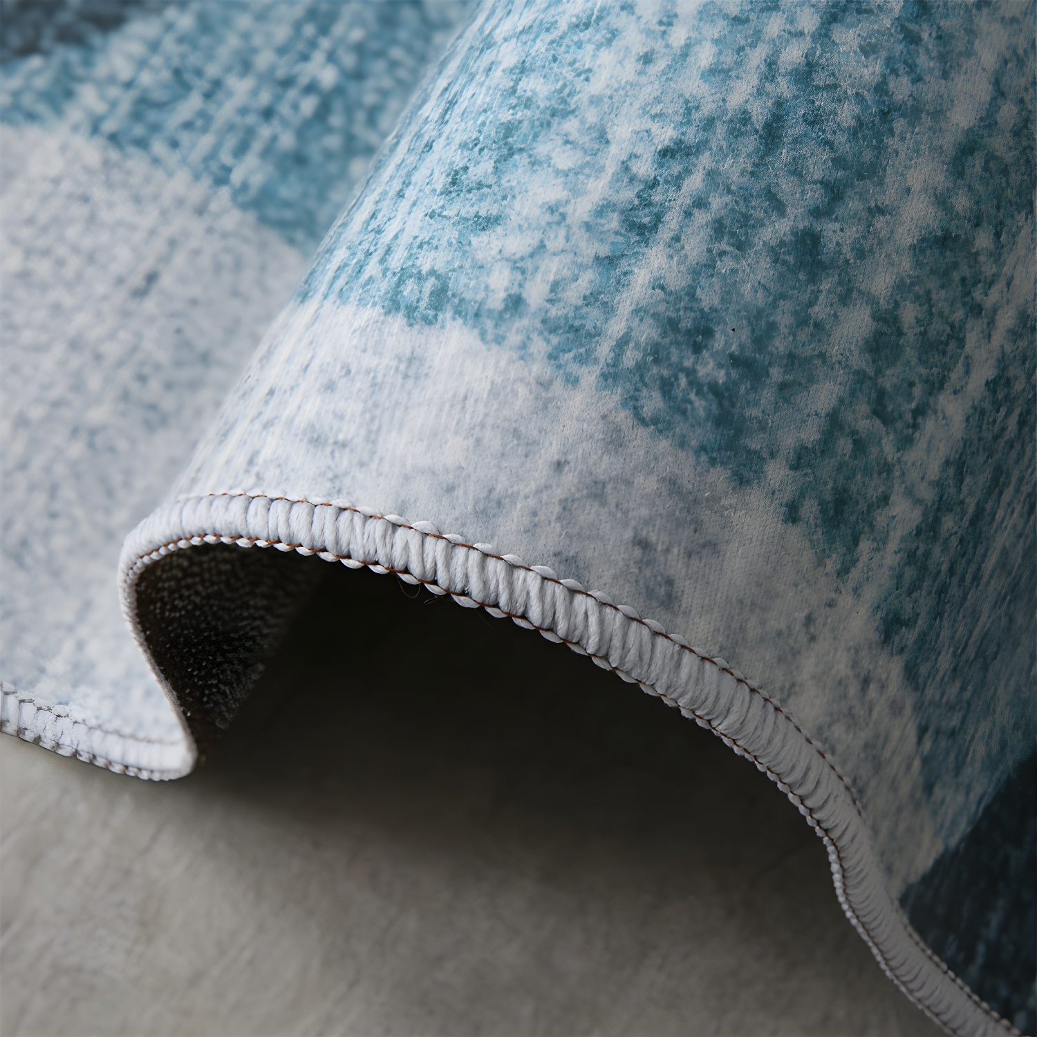 Nordic Indoor Rug Polyester Colour Block Rug Washable Carpet for Living Room, Bedroom
