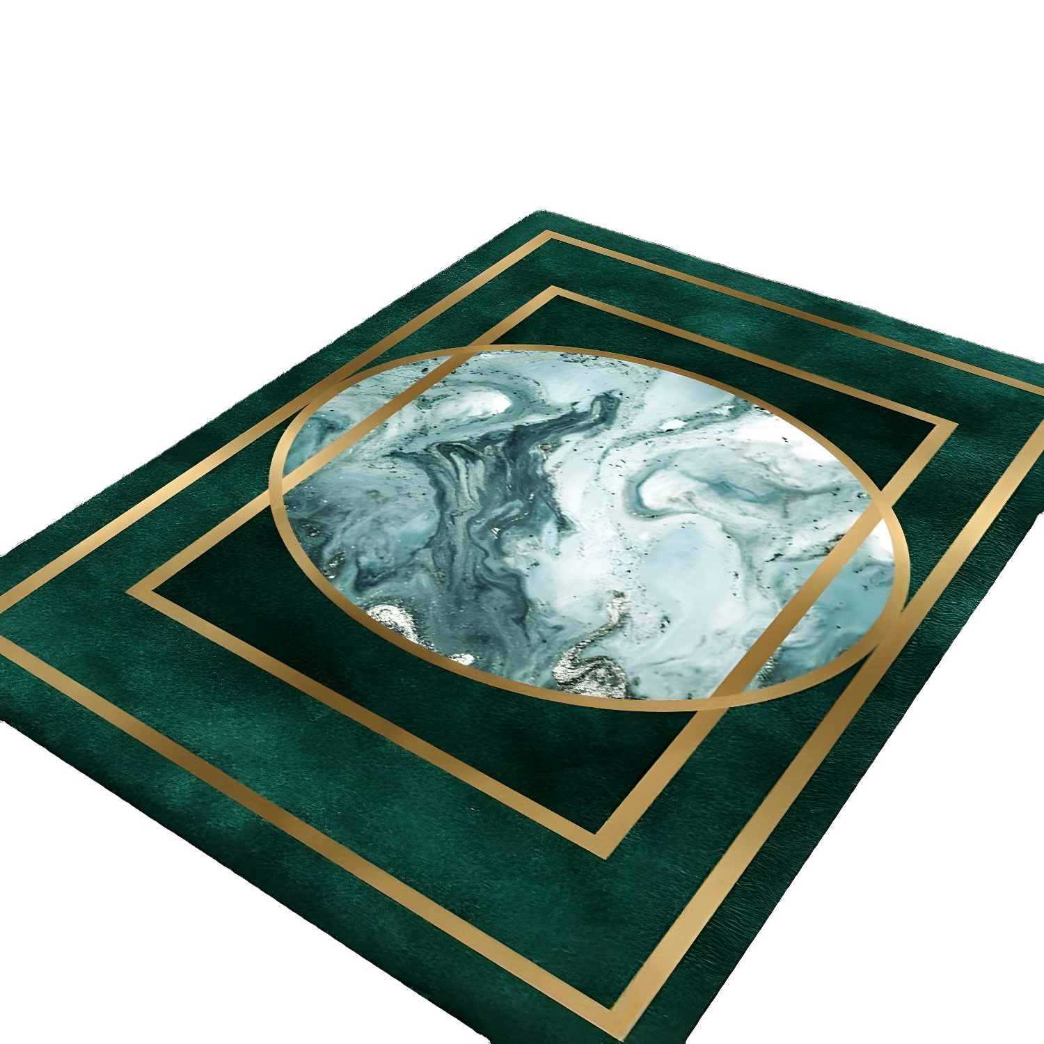 Aesthetic Geometry Area Rug Simplicity Rectangle Indoor Carpet Polyester Anti-Slip Backing Rug for Bedroom