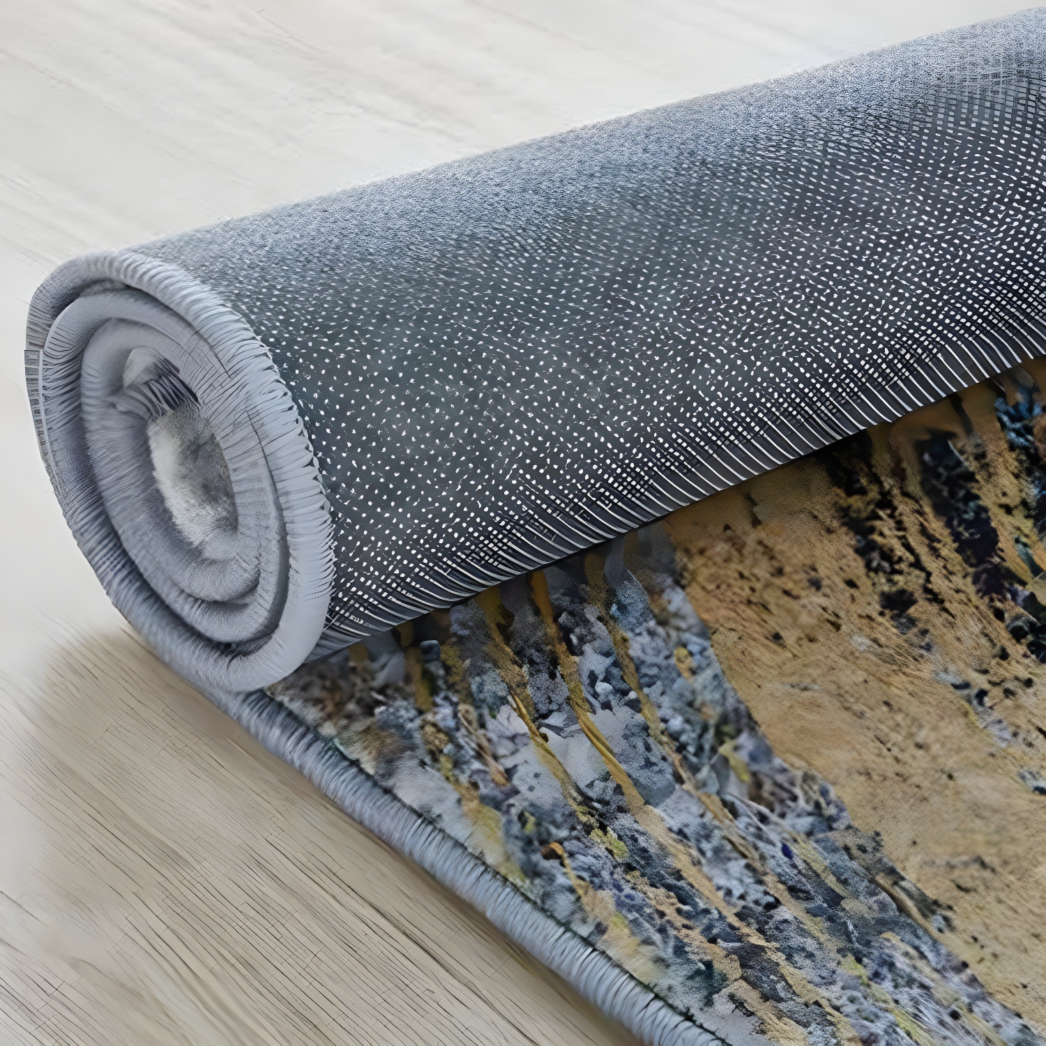 Simple Colour Mixed Rendering Rug Imitation Cashmere Distressed Carpet Non-Slip Backing Indoor Rug for Living Room