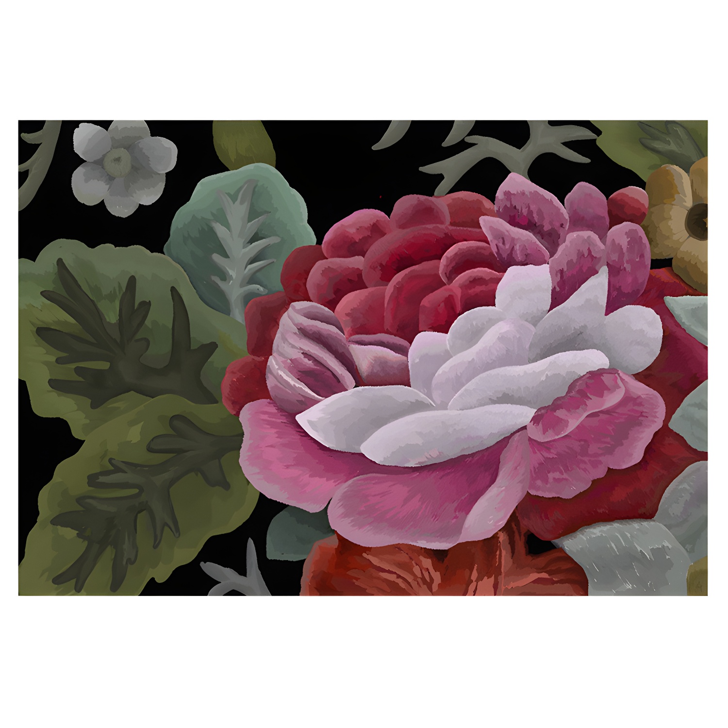 Luxurious Floral Pattern Rug Multi-Colour Modern Indoor Carpet Polyester Anti-Slip Backing Carpet for Home Decor
