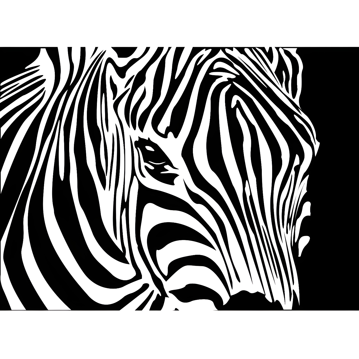 Black Modern Indoor Rug Polyester Zebra Print Carpet Stain Resistant Rug for Home Decoration