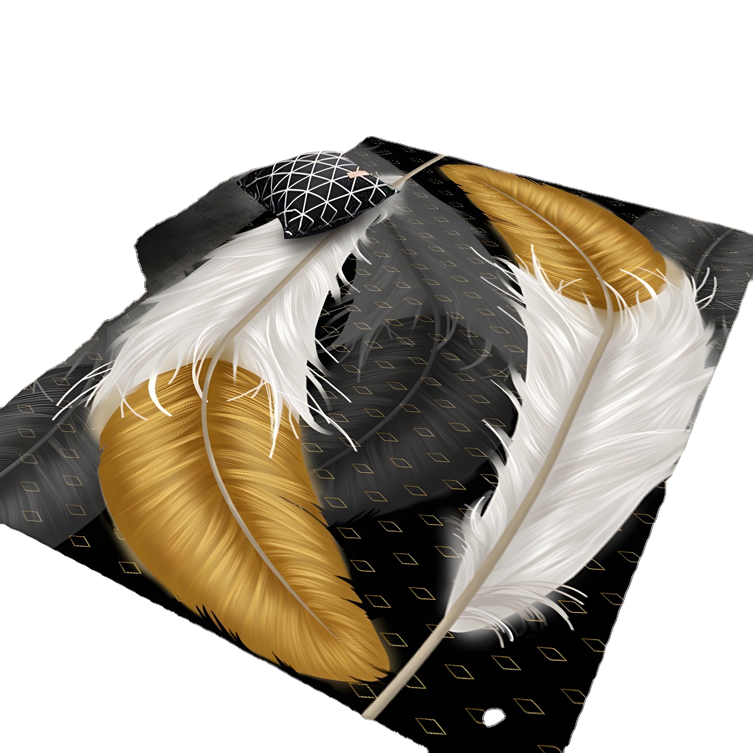 Aesthetic Feather Pattern Rug Modern Multi-Colour Trendy Area Carpet Polyester Washable Rug for Home Decoration